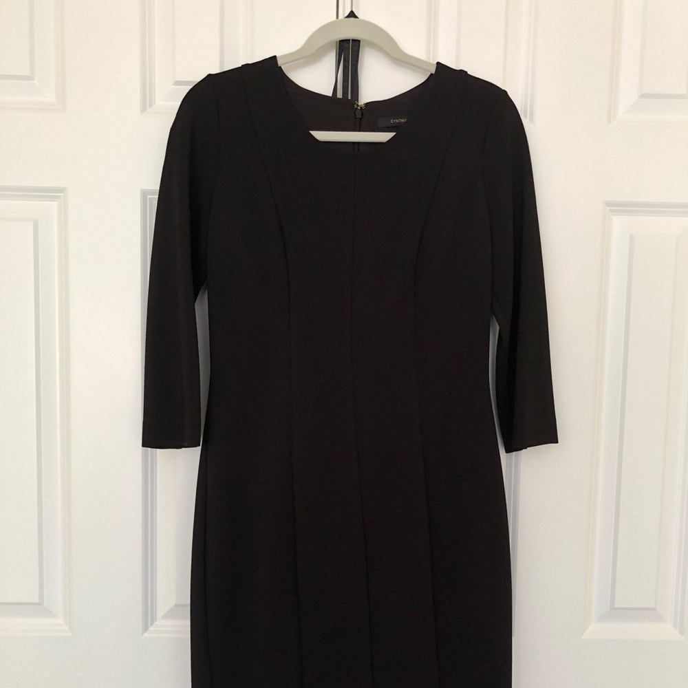 Cynthia Steffe designer black 3/4 sleeve dress